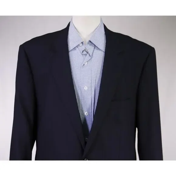 Eddie Bauer Men's Navy Blue Wool Blazer Jacket 2-Btn 46R - Picture 3 of 10